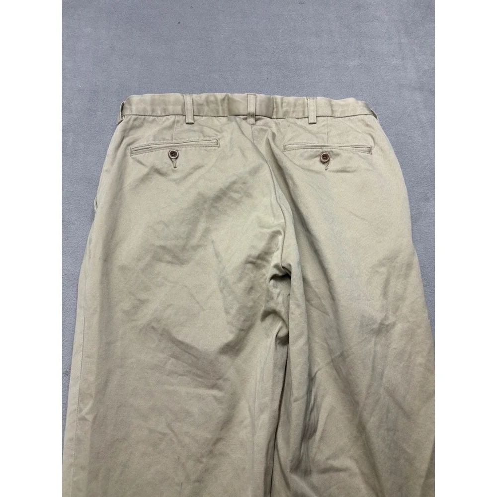 Polo Ralph Lauren Mens Pleated Chino Pants Tan Khaki Cotton Relaxed 32x24